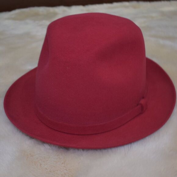 Dobbs Women’s Vintage Wool Felt Fedora Hat Size 7.5 Red Chic Designer main image 15